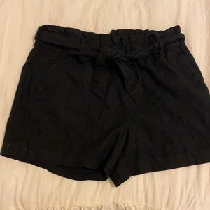 High waisted linen shorts